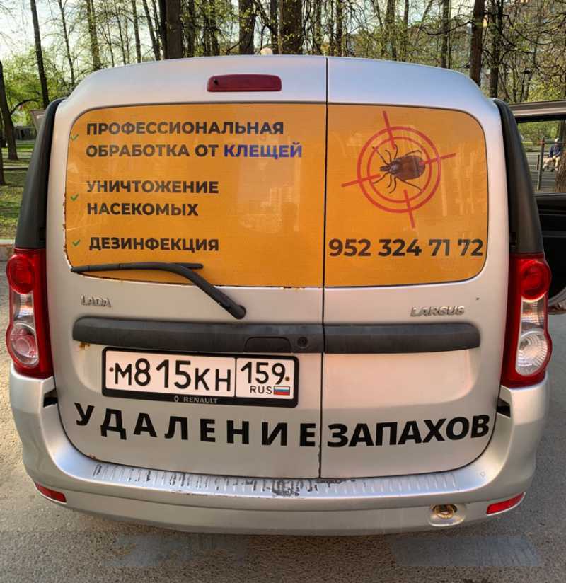 Наклейка на заднее стекло авто на перфорированной пленке